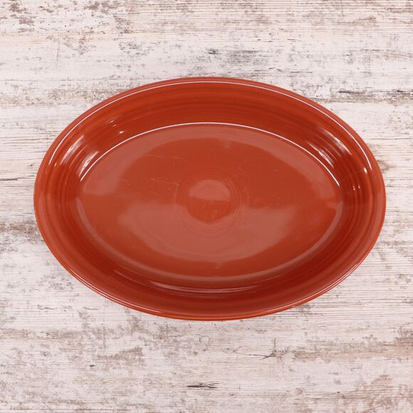Fiestaware HLC Oval Serving Dish Brown Cinnamon 13.5x9.5 - Picture 1 of 8